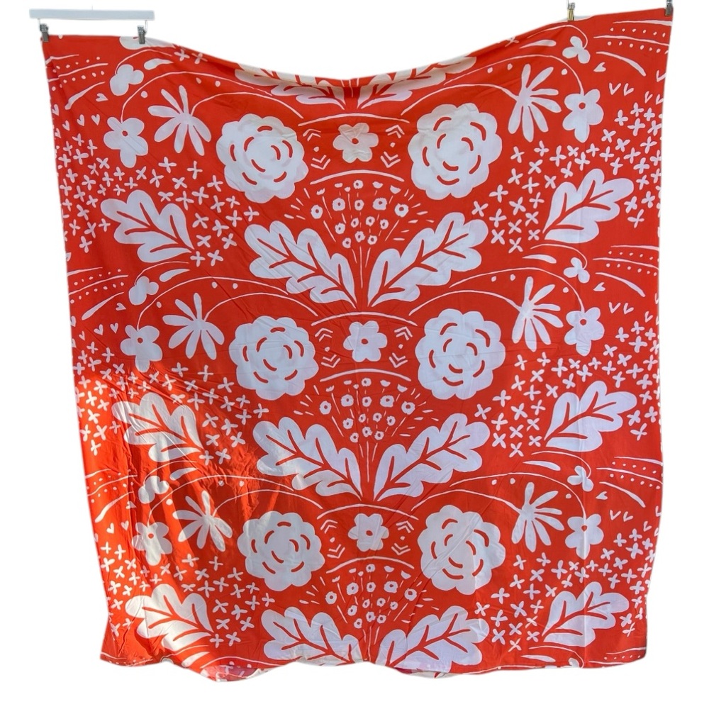 Marimekko Orange and White Floral Duvet Cover